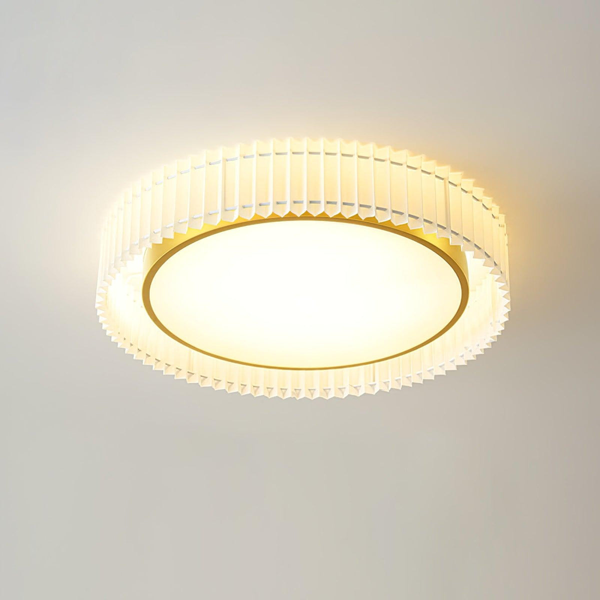 Erixel Plafonnier Ronde Plissée en Tissu-Cielum