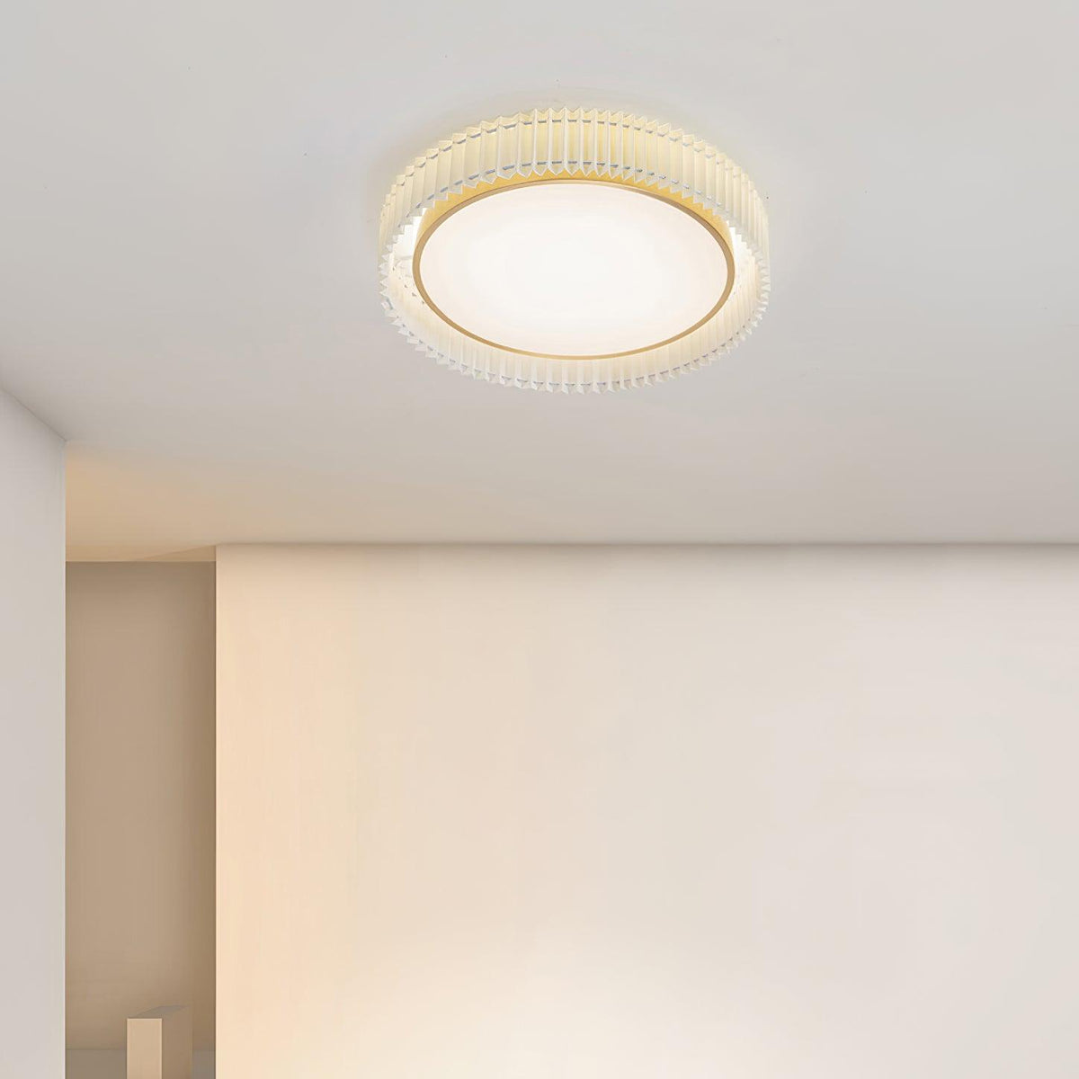 Erixel Plafonnier Ronde Plissée en Tissu-Cielum