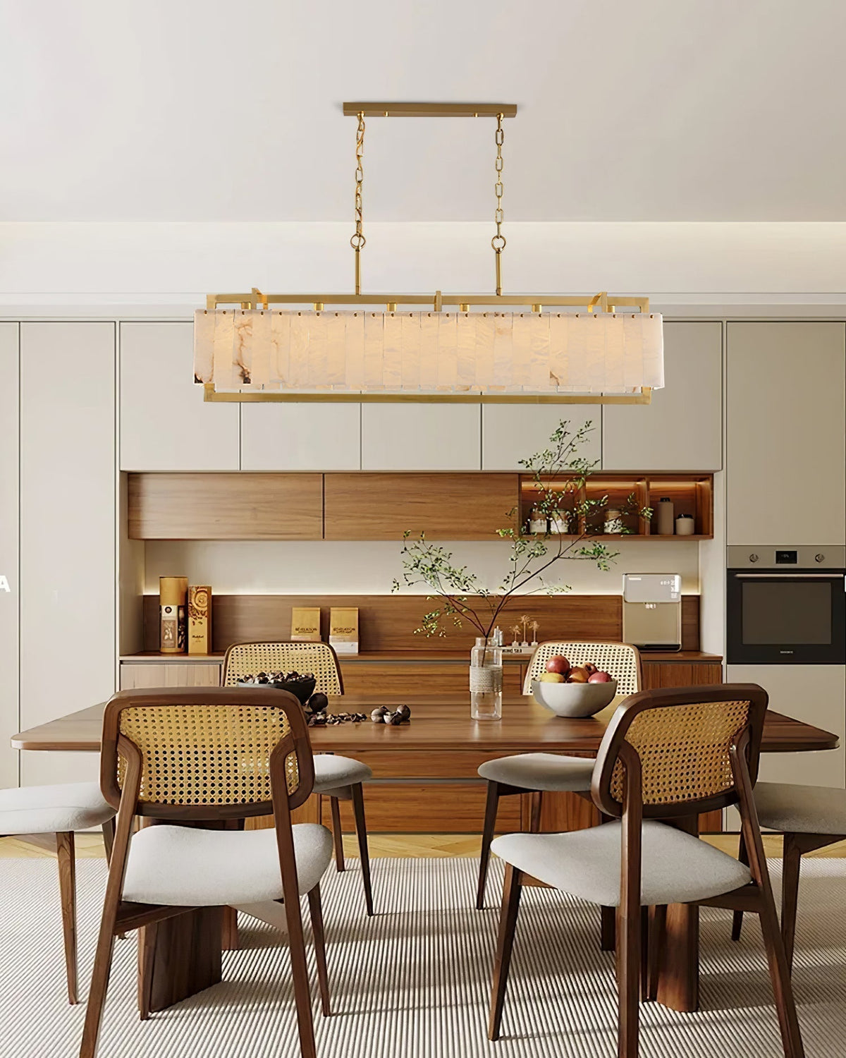 Ruben Chandelier Alabaster Rectangular Luxe-Neutral Decor