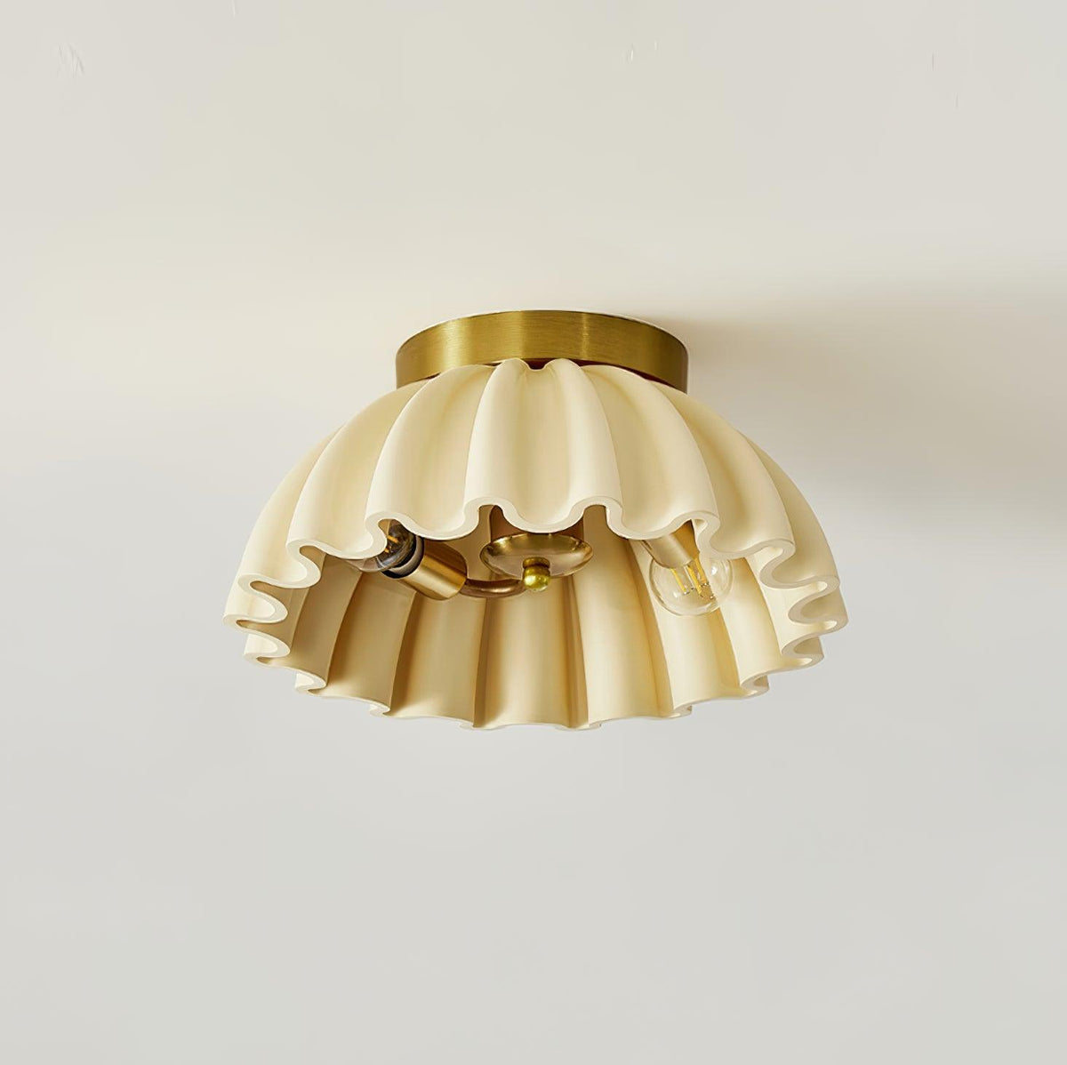 Ceiling Light HDPE Ruffle Canopy Metal Body Modern Minimalist-Neutral Decor