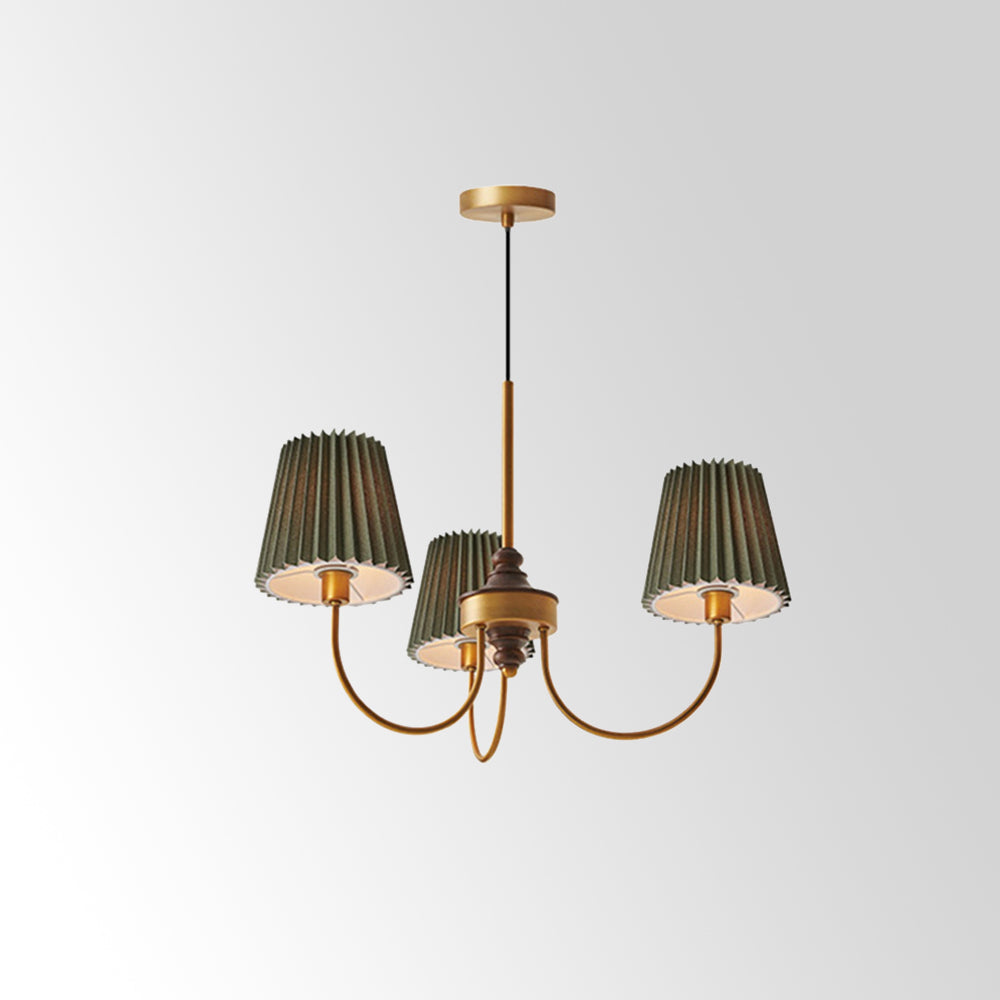 Silva Lustre Vintage, Métal/Tissu, Blanc/Vert, Salle à Manger/Salle à Séjour