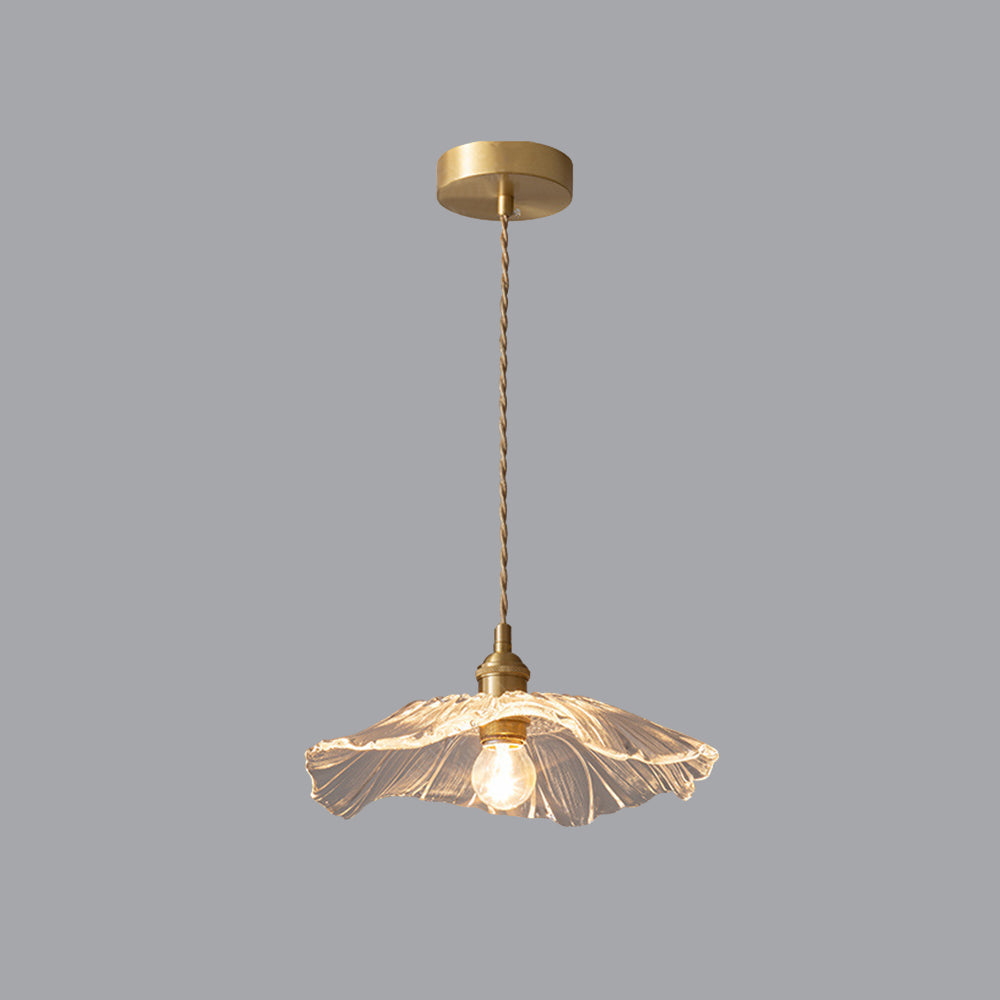 Arisha Suspension Dôme Vintage, Cuivre/Verre, Transparent/Vert, Chambre à Coucher/Salon