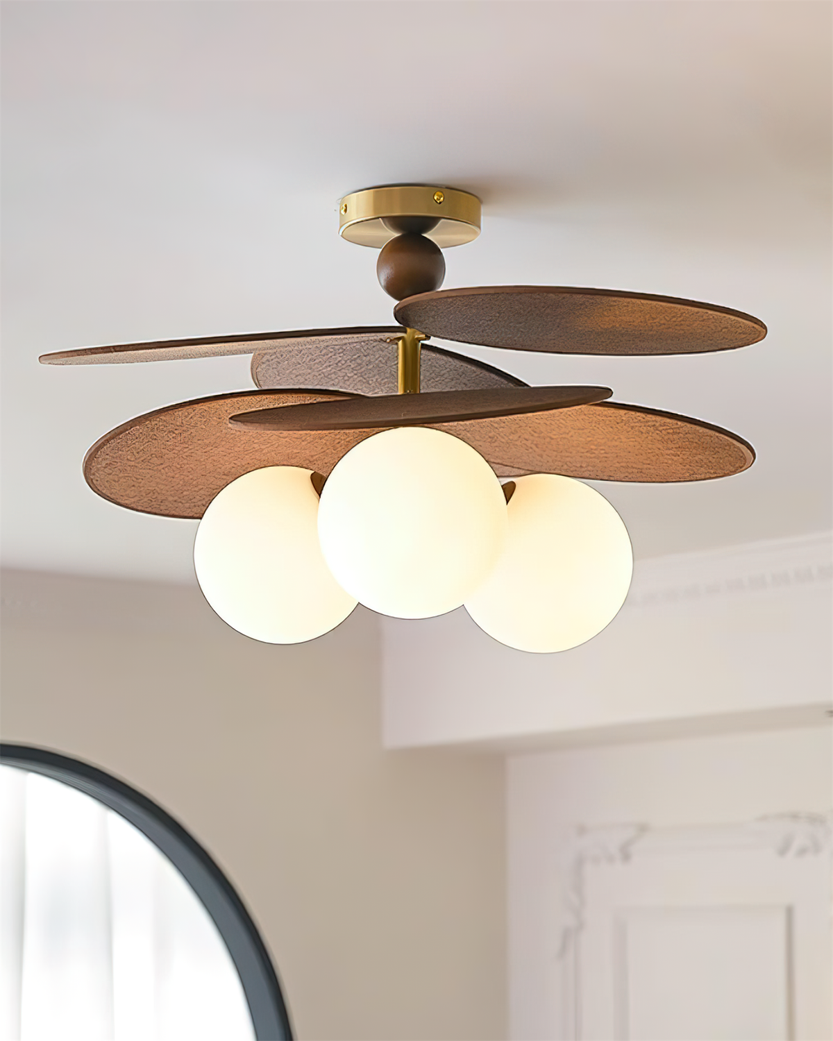 Eldo Wooden Blades Ceiling Light-Neutral Decor