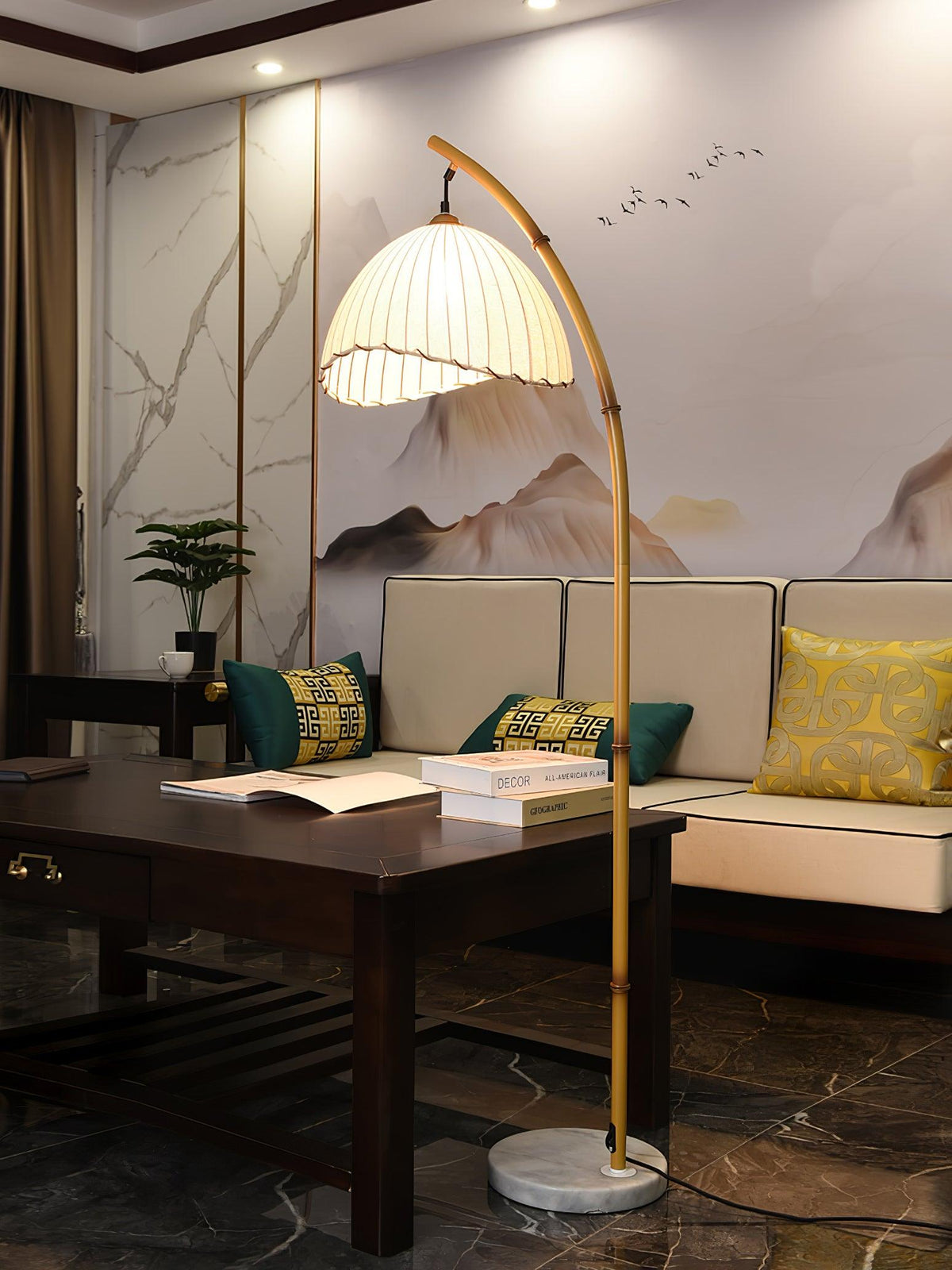 Liveno Lampadaire Minimaliste en Marbre