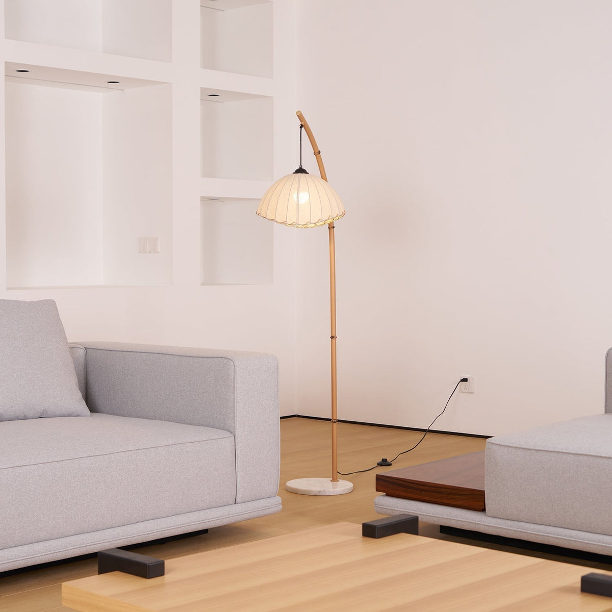 Liveno Lampadaire Minimaliste en Marbre