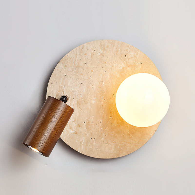 Diagram showing the dimensions of the circular Model A Luka Wall Lamp.