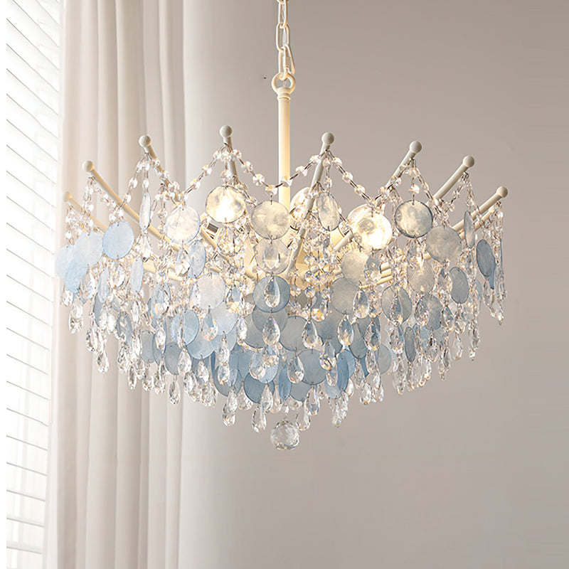 Angled view of the Sasha Chandelier showcasing its concentric ring structure.
