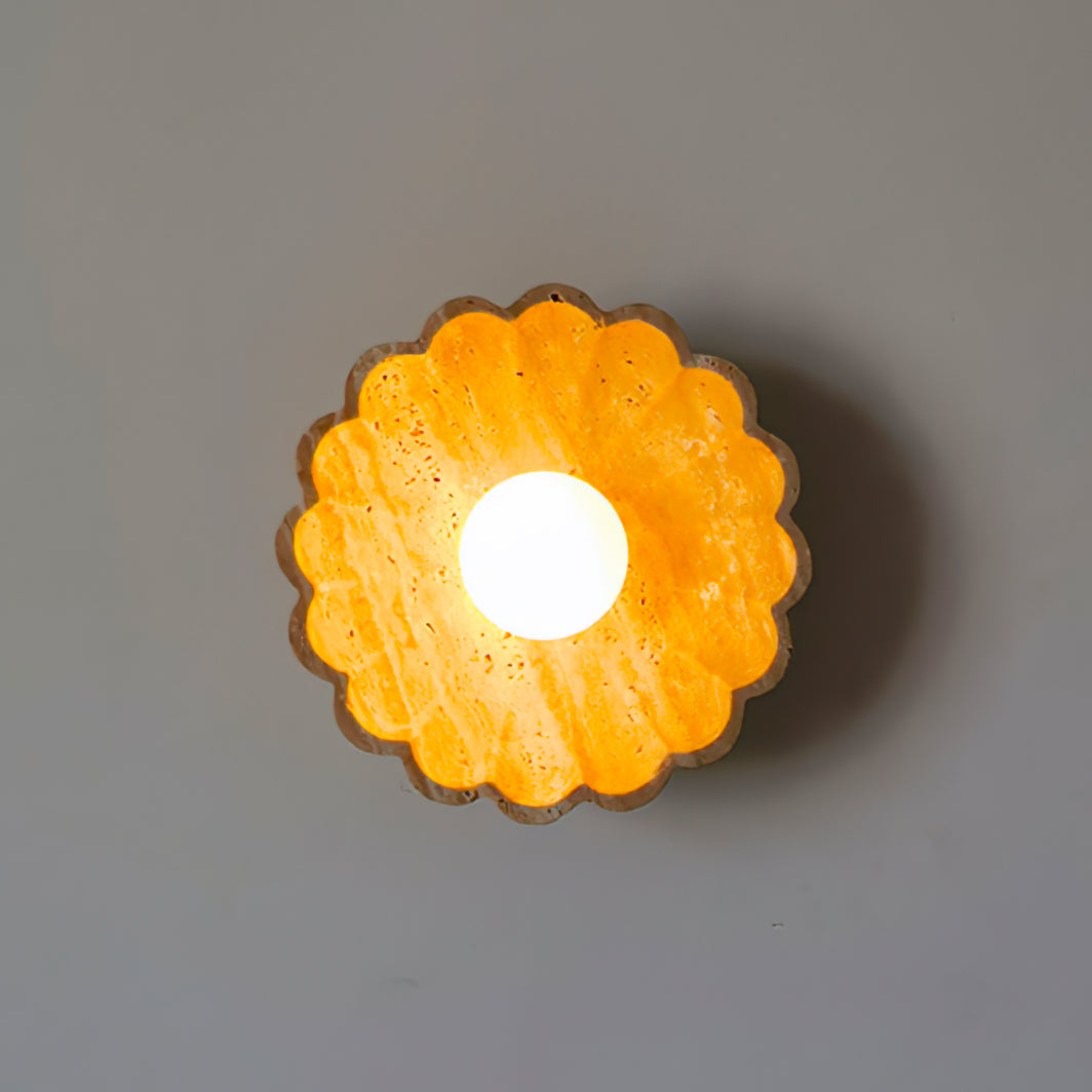 Ritta Flower Wall Lamp Yellow Travertine-Neutral Decor