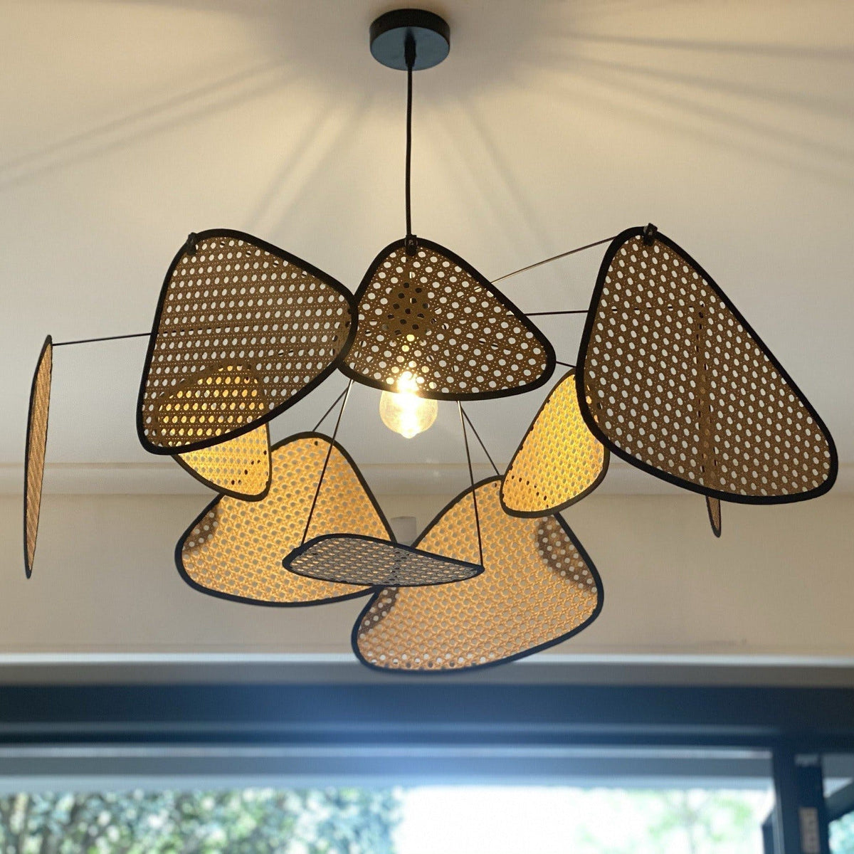 Lostel Lustre Écran Cannage Suspension Rétro-Cielum
