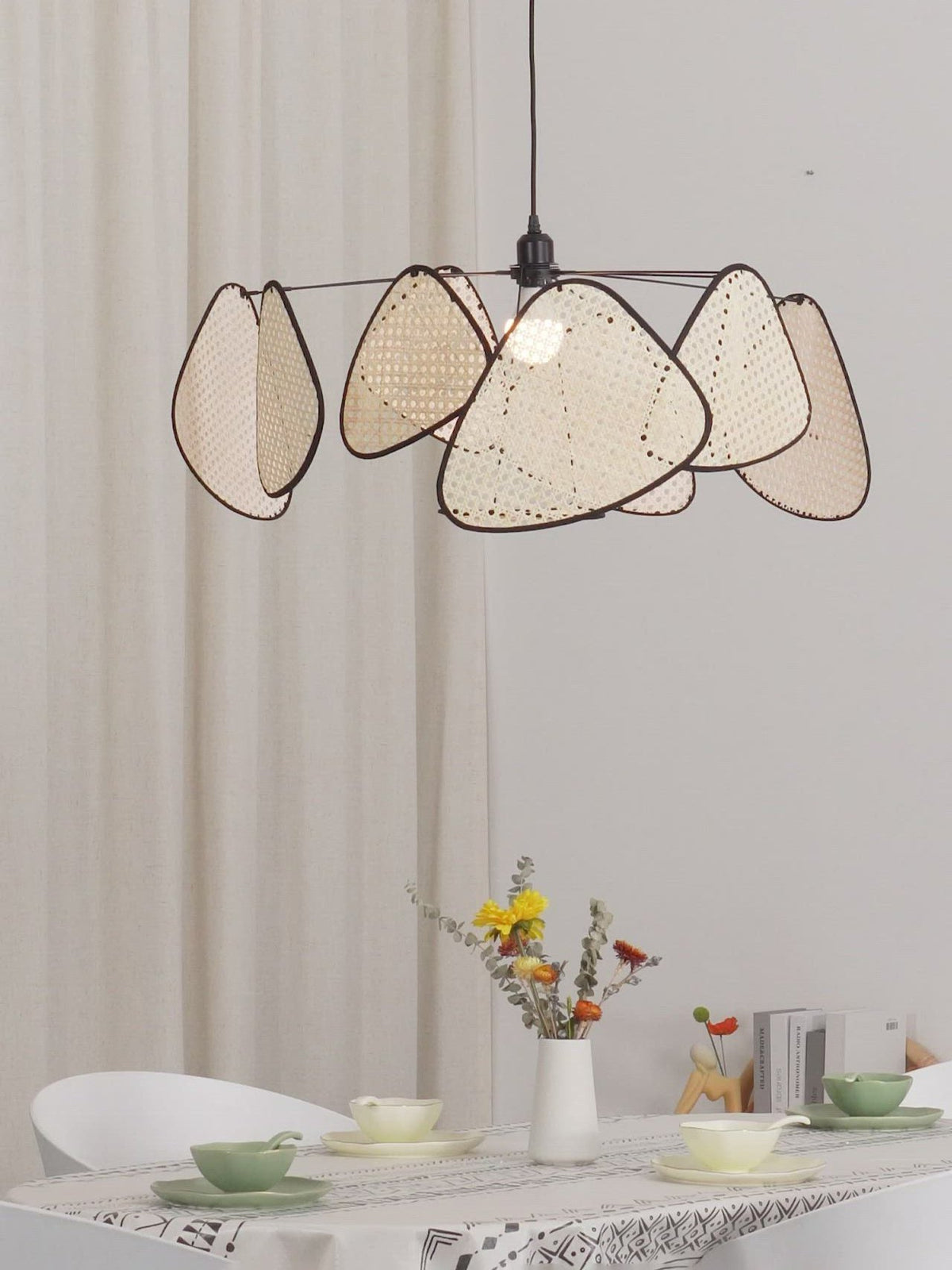 Lostel Lustre Écran Cannage Suspension Rétro-Cielum