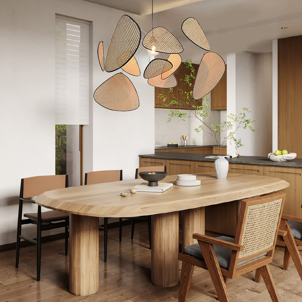 Lostel Lustre Écran Cannage Suspension Rétro-Cielum