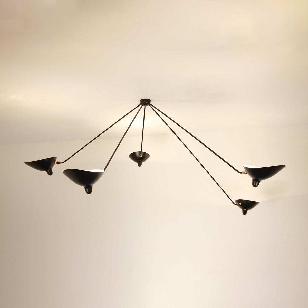 Rixor Plafonnier Trois Bras Noir Sculptural-Cielum
