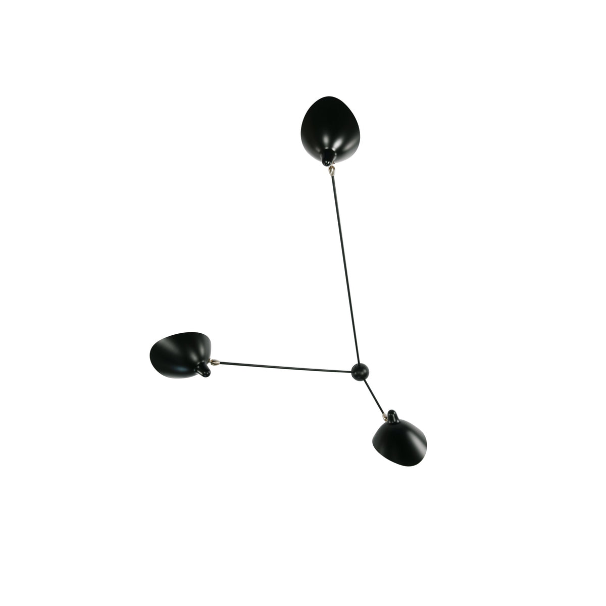 Rixor Plafonnier Trois Bras Noir Sculptural-Cielum