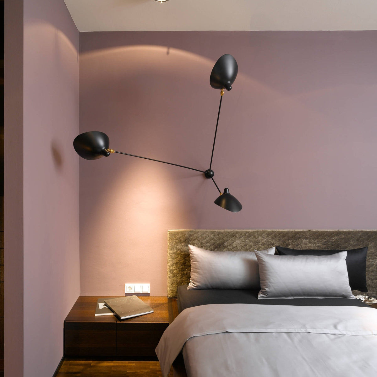 Rixor Plafonnier Trois Bras Noir Sculptural-Cielum