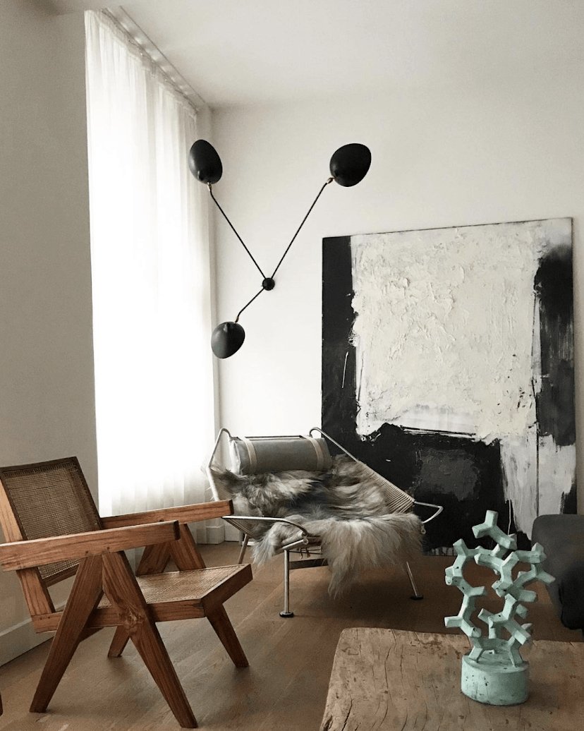 Rixor Plafonnier Trois Bras Noir Sculptural-Cielum