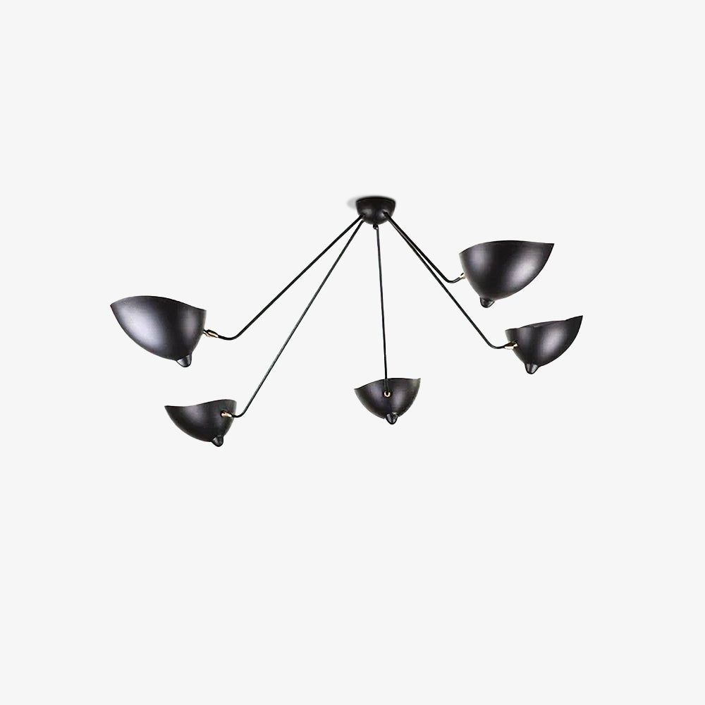 Rixor Plafonnier Trois Bras Noir Sculptural-Cielum