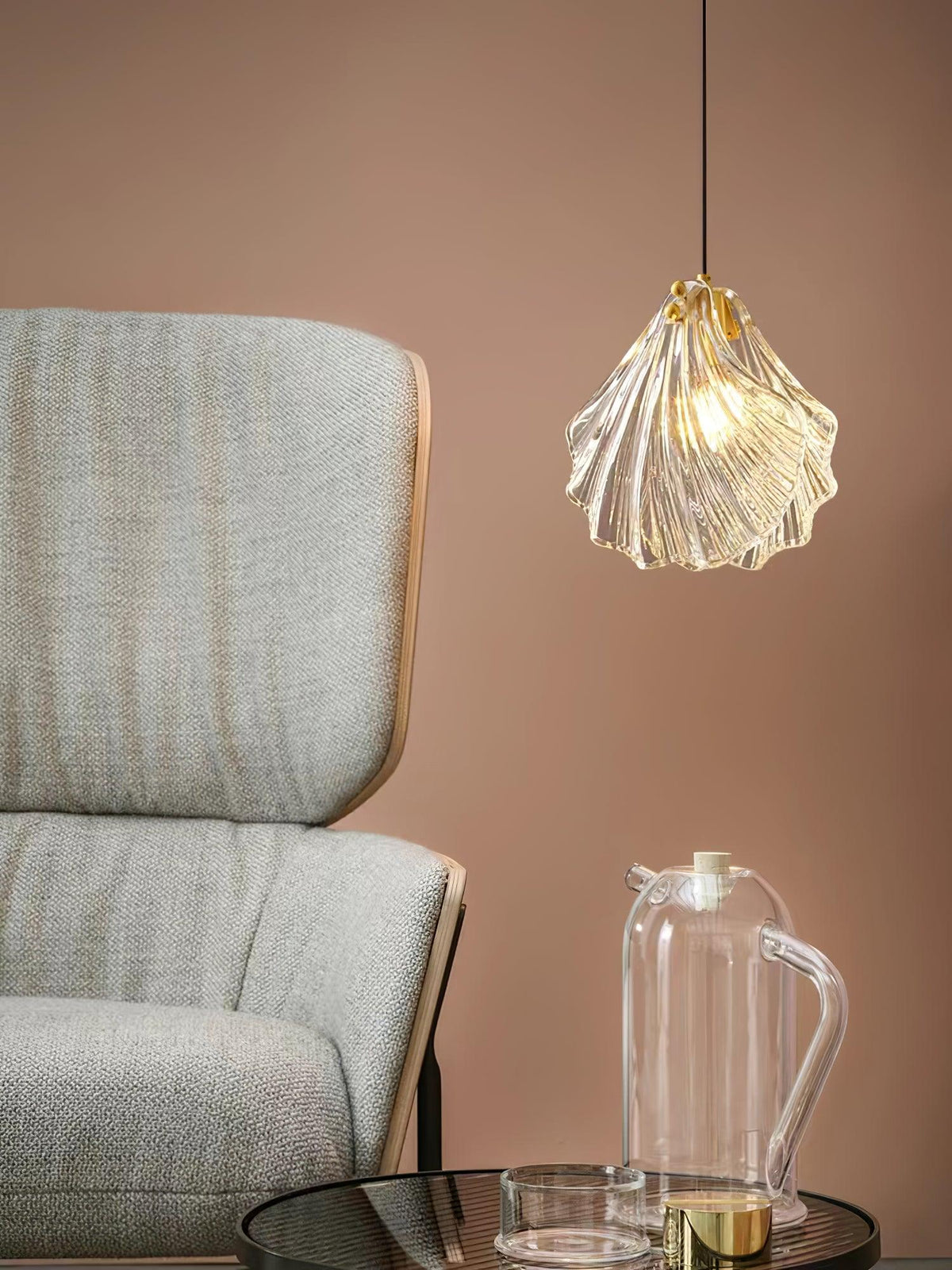 Seloq Suspension en Verre Coquillage Artistique Élégante-Cielum