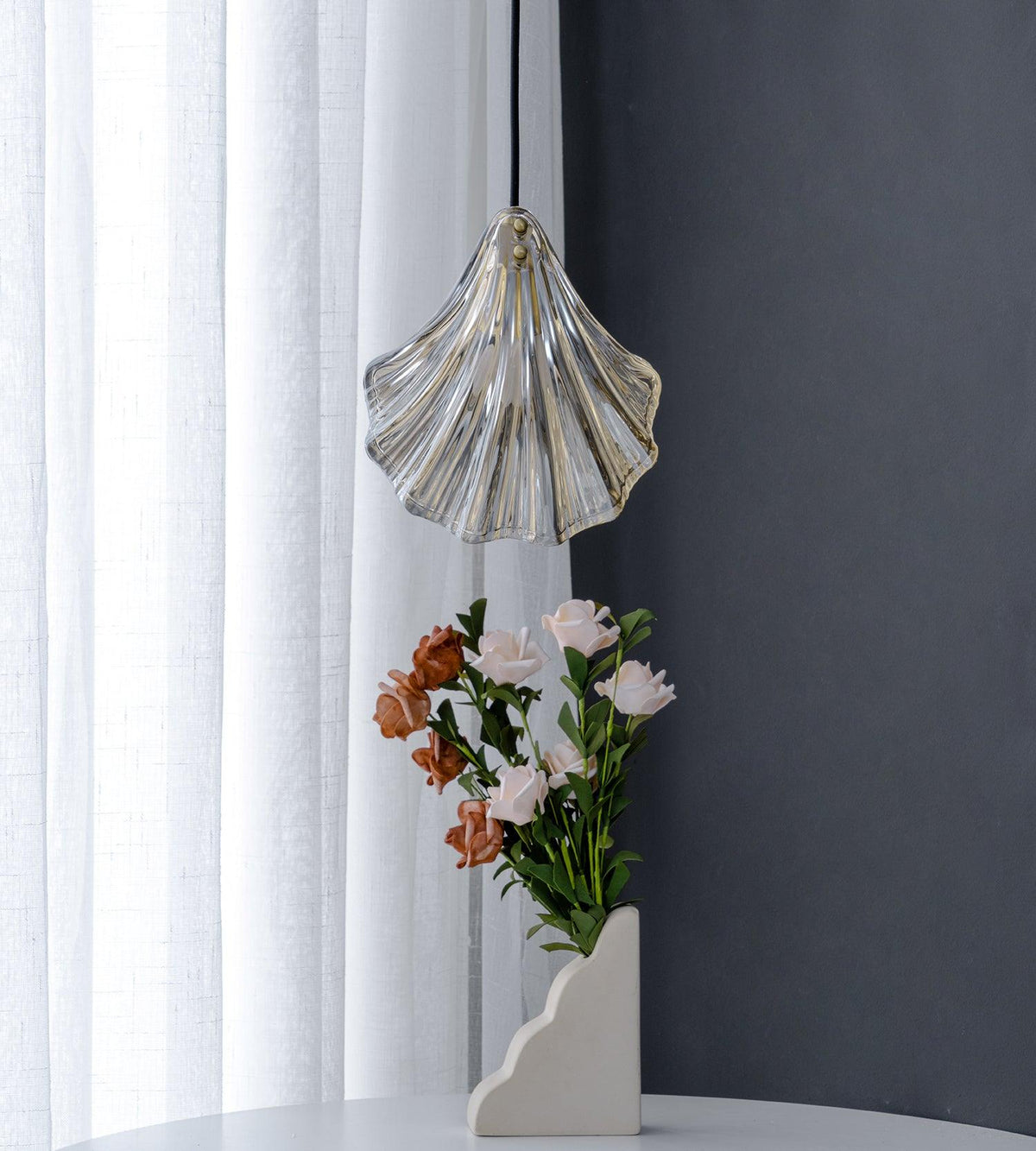 Seloq Suspension en Verre Coquillage Artistique Élégante-Cielum