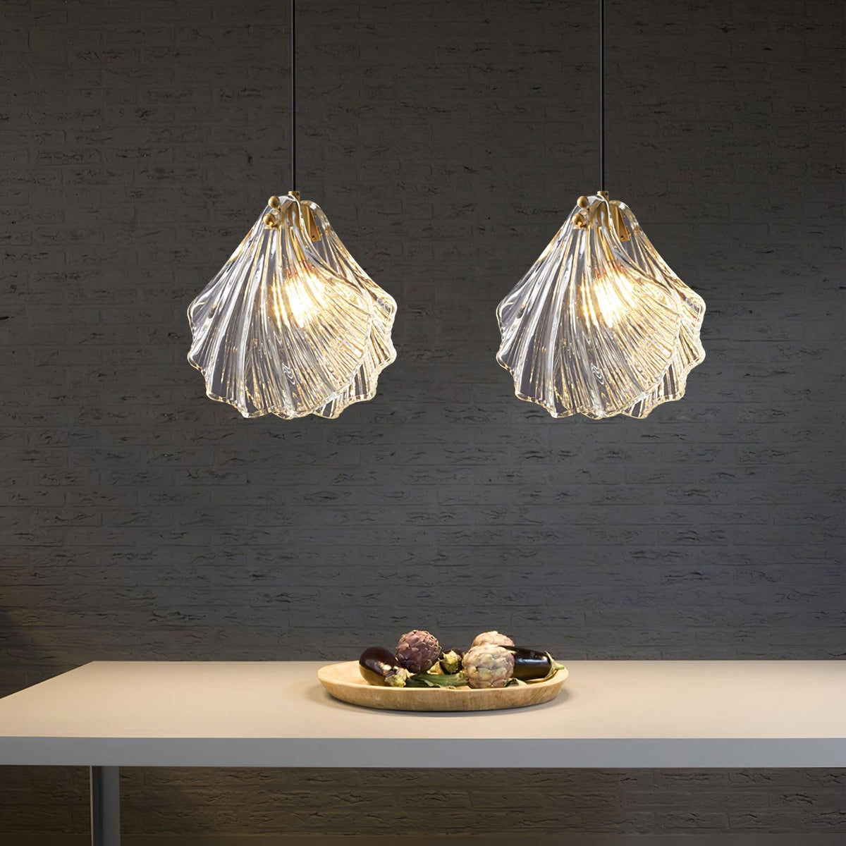 Seloq Suspension en Verre Coquillage Artistique Élégante-Cielum