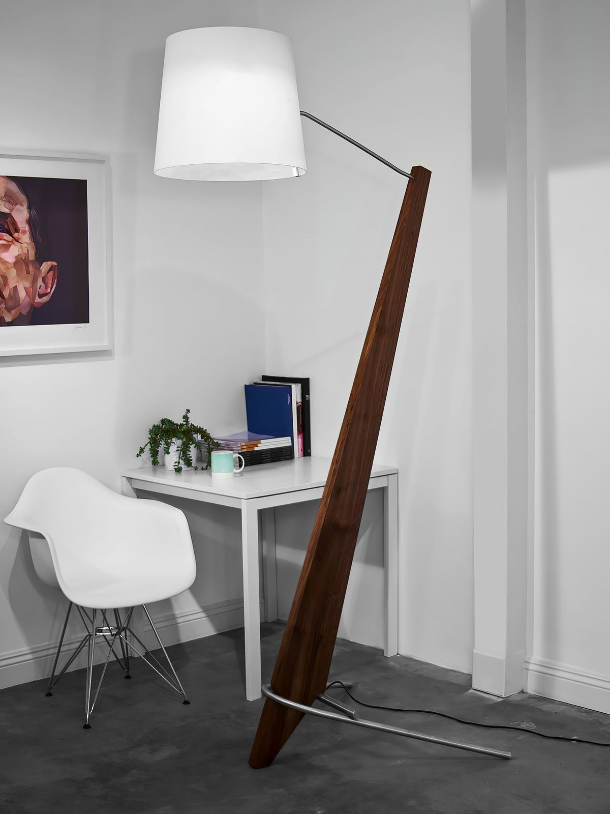 Vyran Lampadaire en Bois Et Tissu