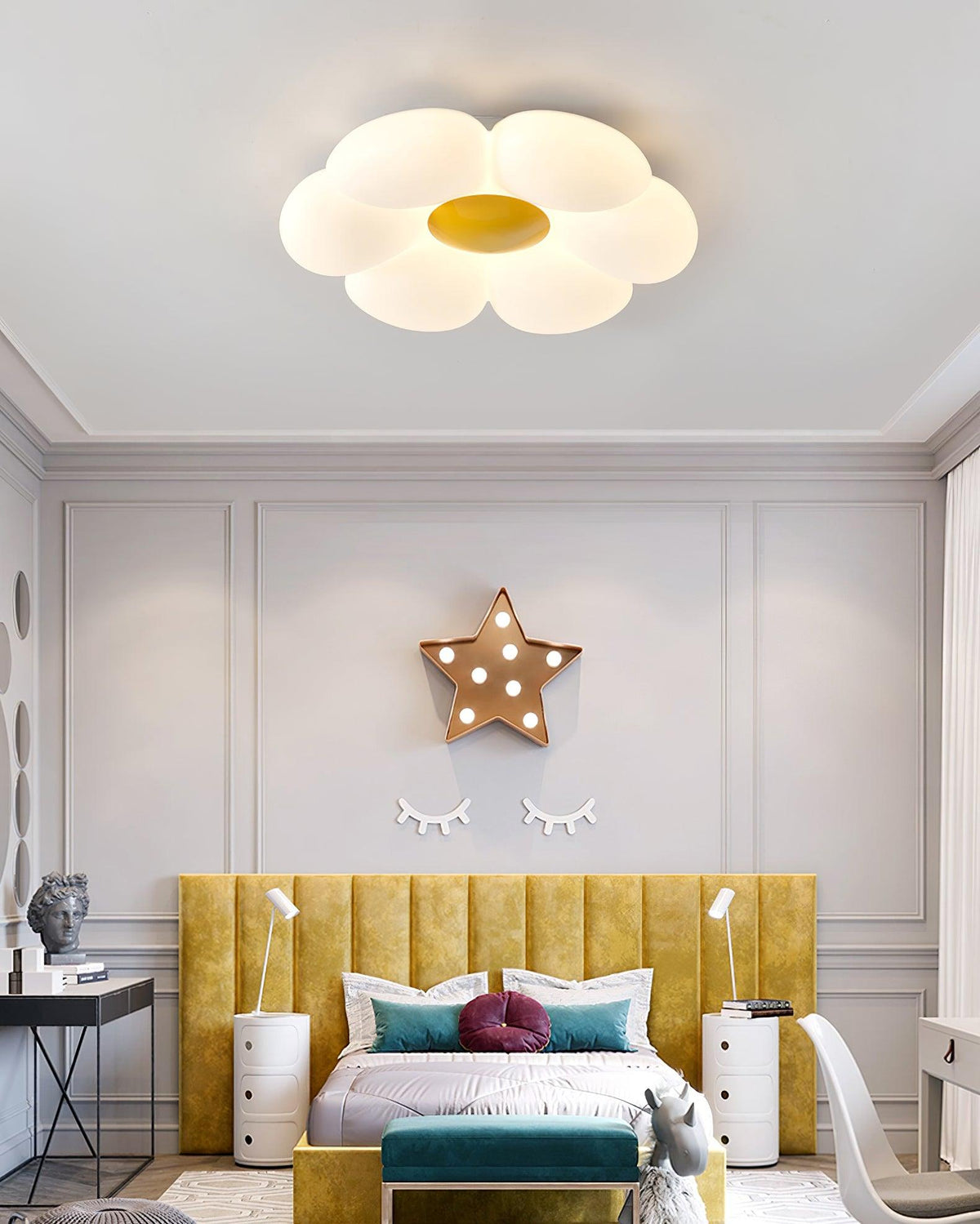 Rivi Plafonnier Fleur à Six Pétales pour Chambre d'Enfant-Cielum