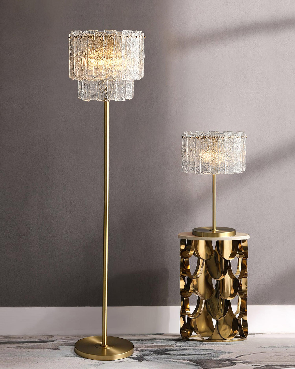 Velaette Lampadaire en Verre de Luxe