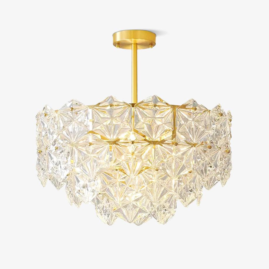 Tirixo Lustre en Verre Flocon de Neige Doré-Cielum