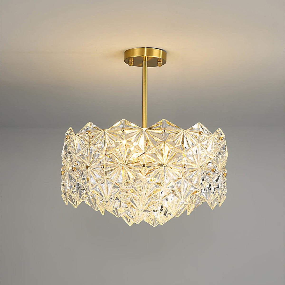 Tirixo Lustre en Verre Flocon de Neige Doré-Cielum