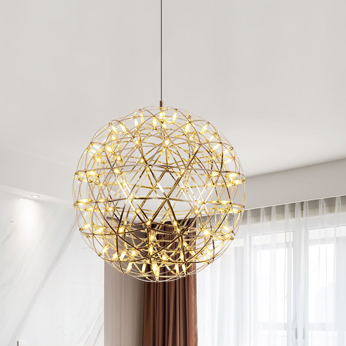 Noveno Suspension Boule Dorée de Luxe Postmoderne-Cielum