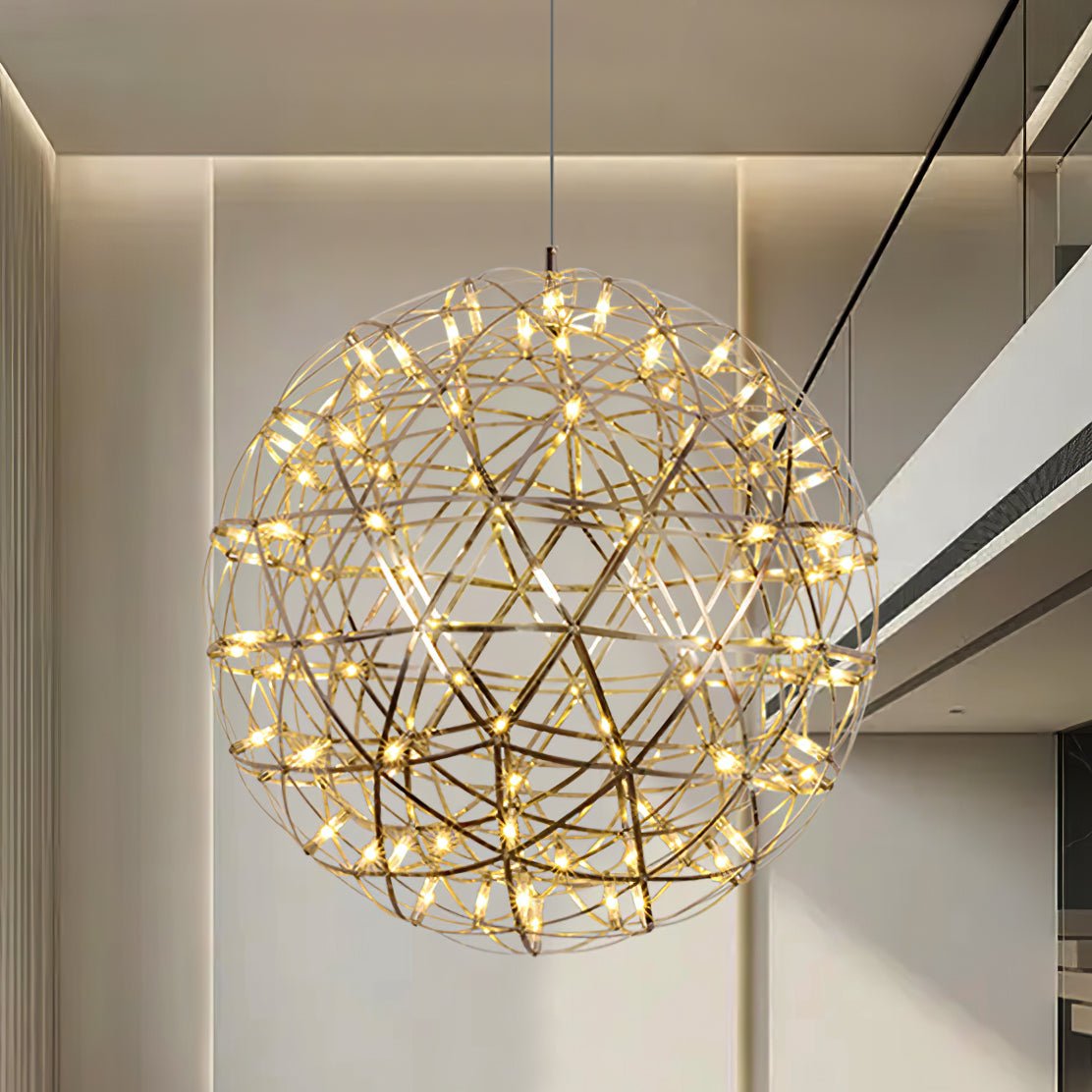 Noveno Suspension Boule Dorée de Luxe Postmoderne-Cielum