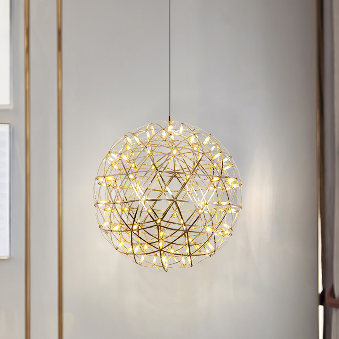 Noveno Suspension Boule Dorée de Luxe Postmoderne-Cielum