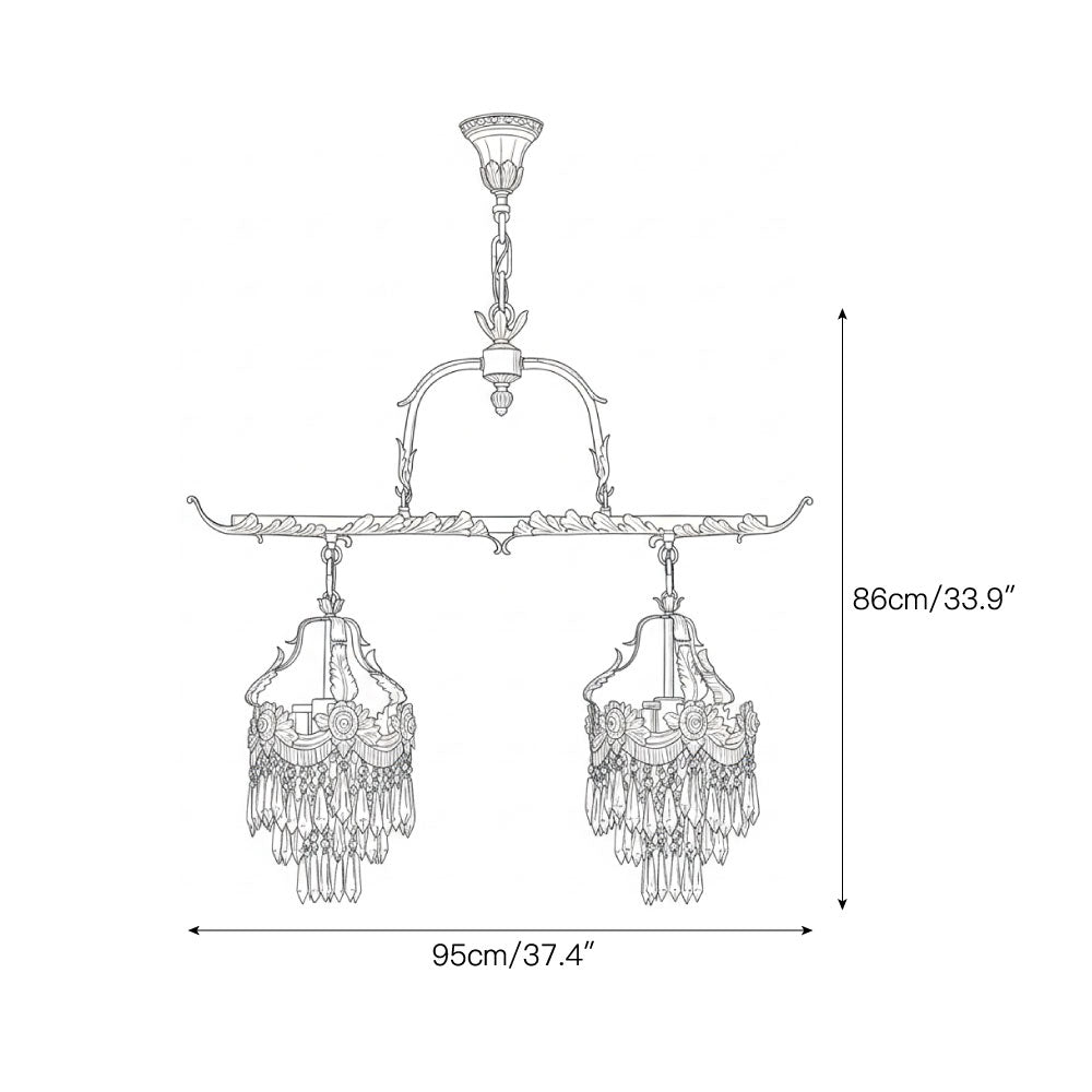Seraphelion Suspension en Cristal Stainé Linéaire