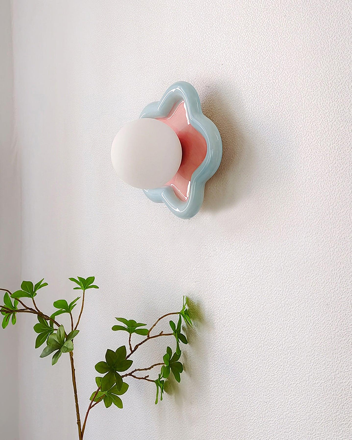 Petani Pink Yellow Flower Wall Light-Neutral Decor