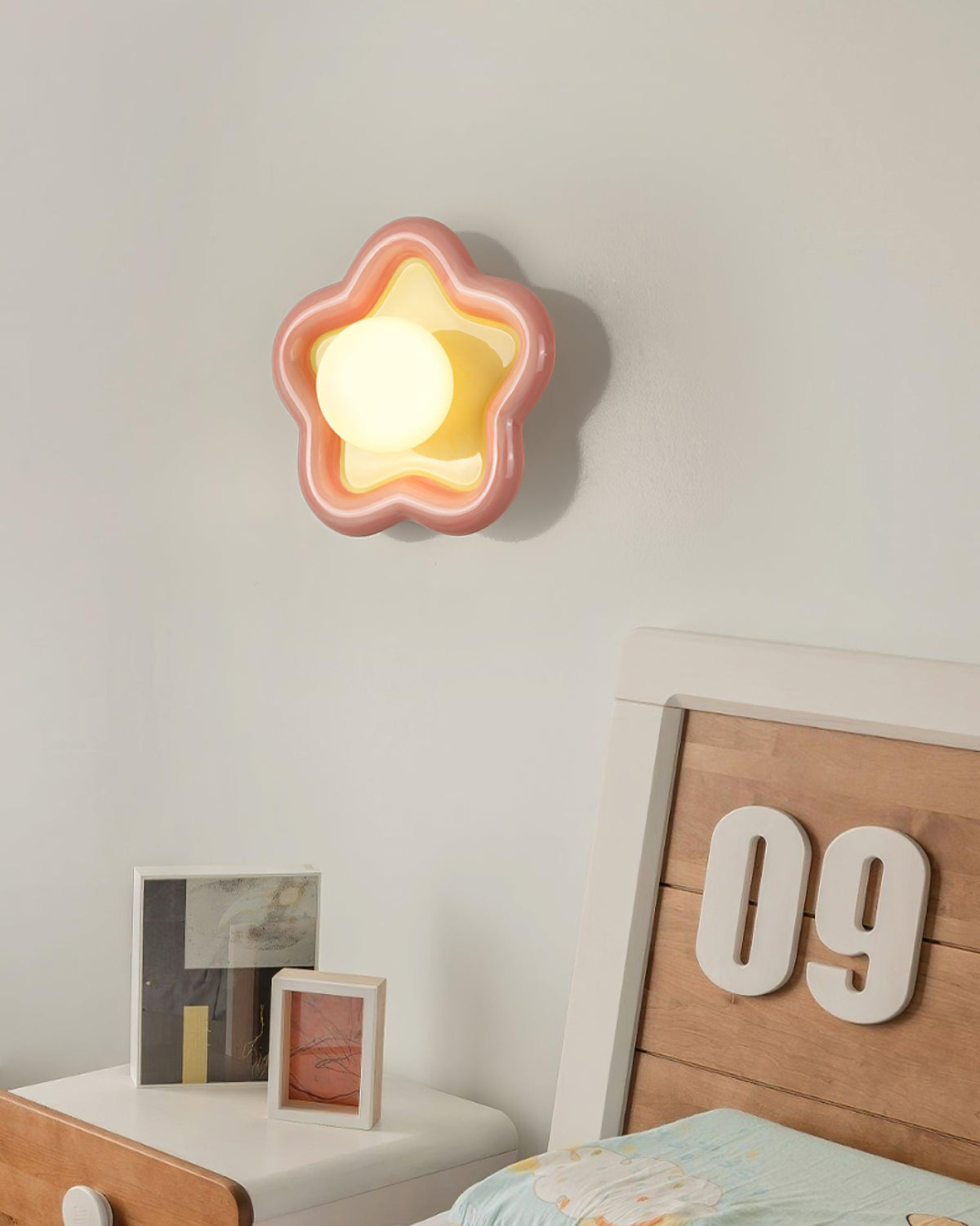 Petani Pink Yellow Flower Wall Light-Neutral Decor