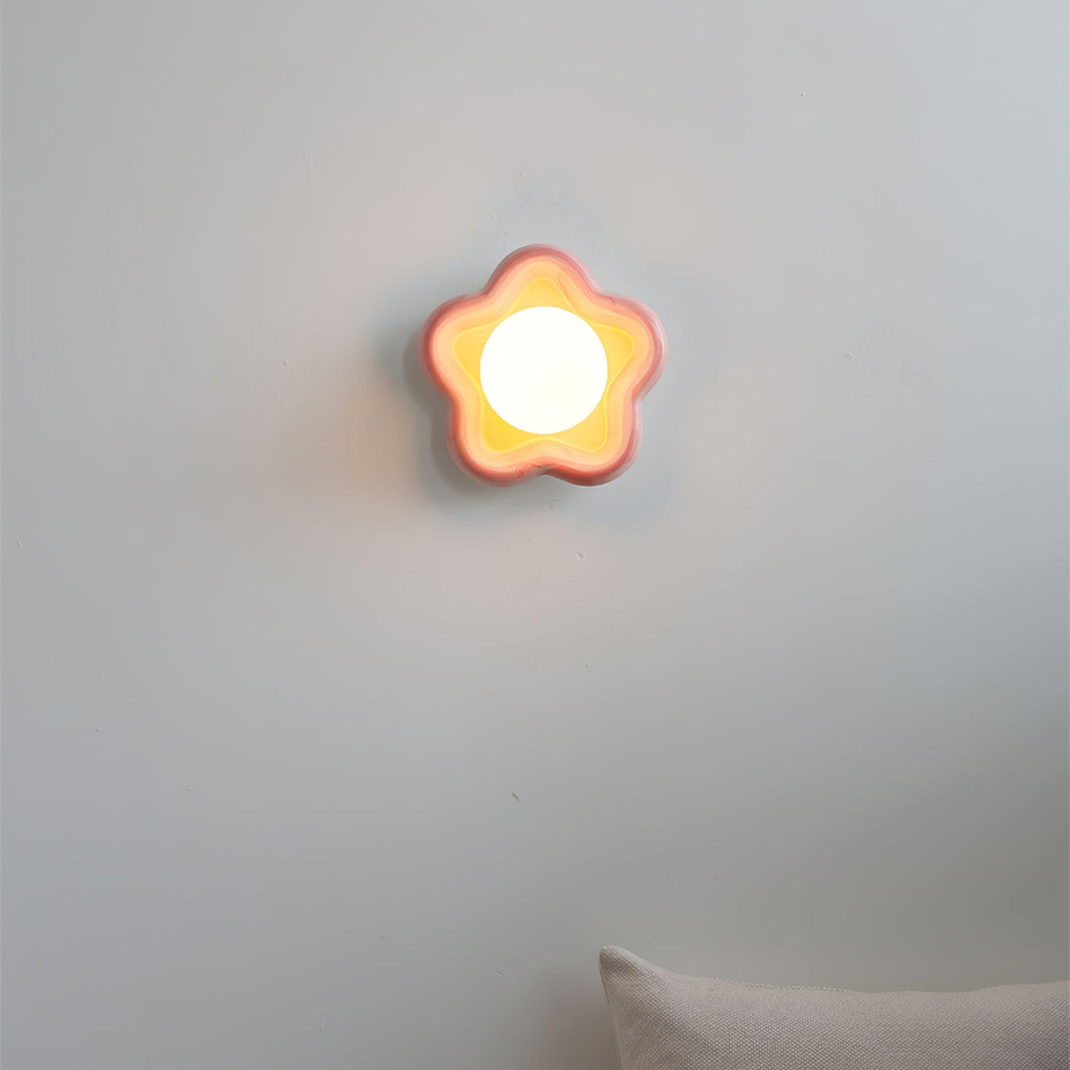 Petani Pink Yellow Flower Wall Light-Neutral Decor