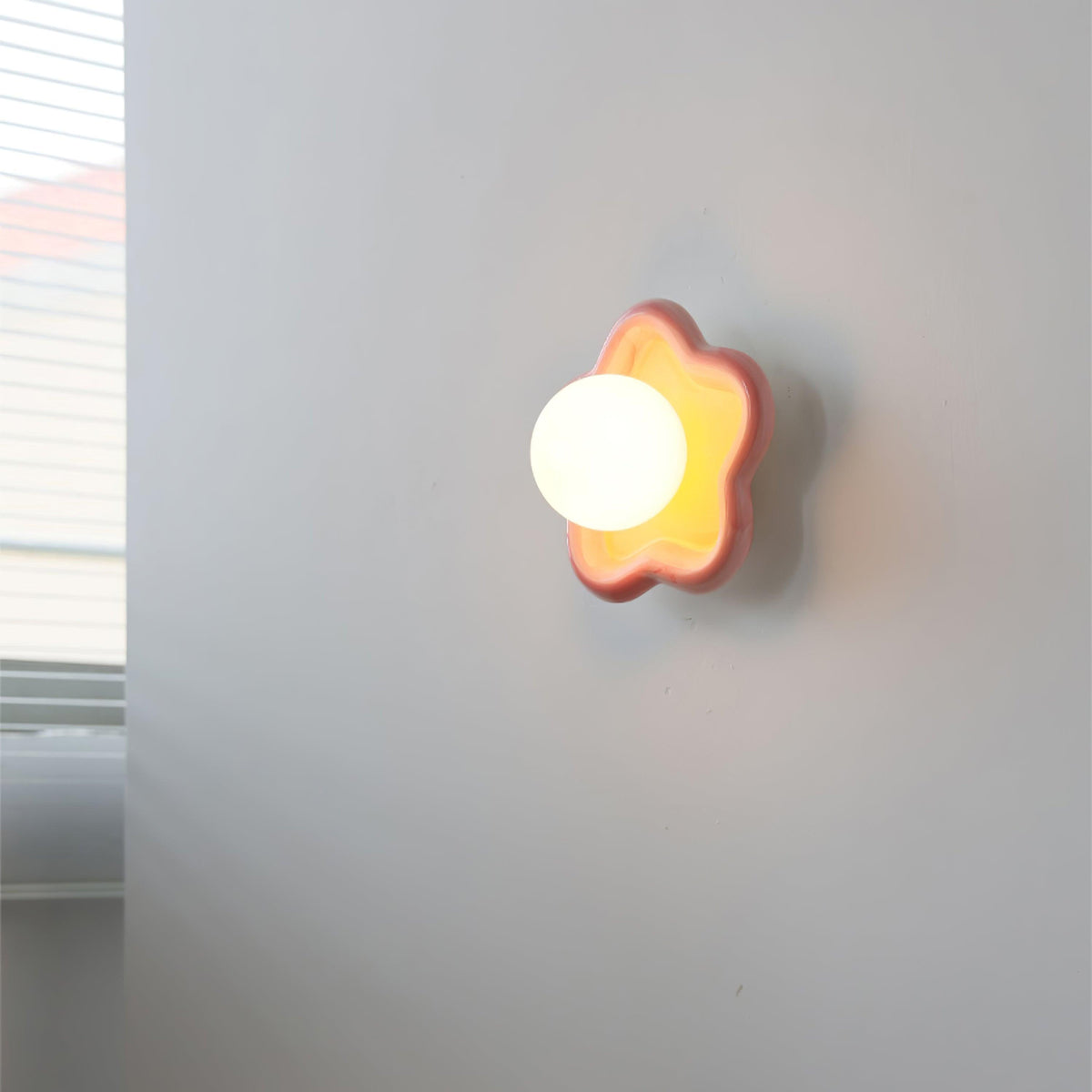 Petani Pink Yellow Flower Wall Light-Neutral Decor