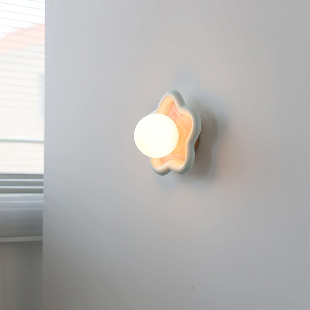 Petani Pink Yellow Flower Wall Light-Neutral Decor