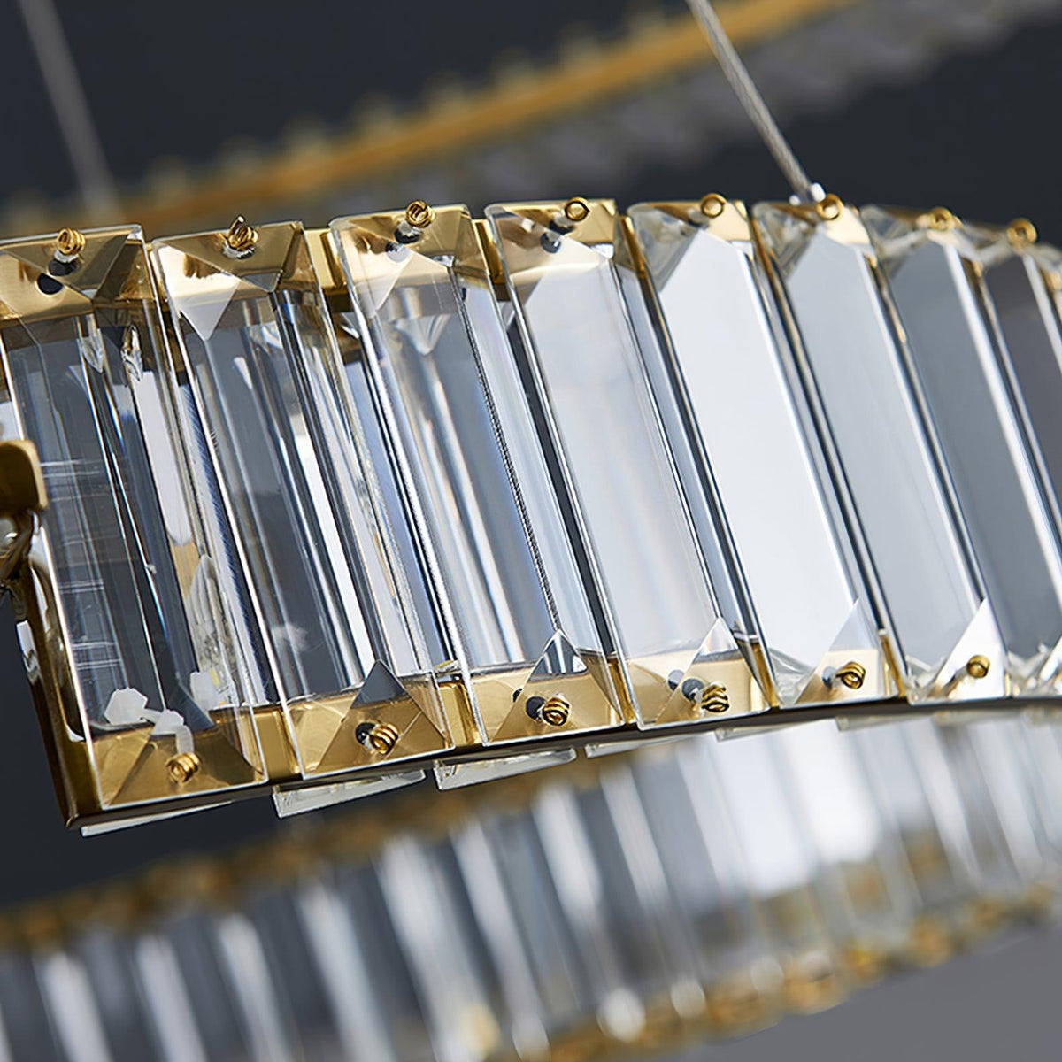 Kevely Lustre Stella Anneau Cristal LED-Cielum