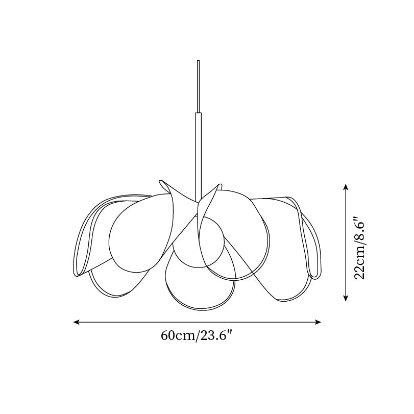 Pendant Lamp Petal Plant Fiber Shade Brown Glass Bohemian-Neutral Decor