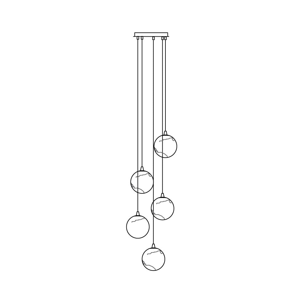 Sultana Chandelier Alabaster Cluster Orb Cascade-Neutral Decor