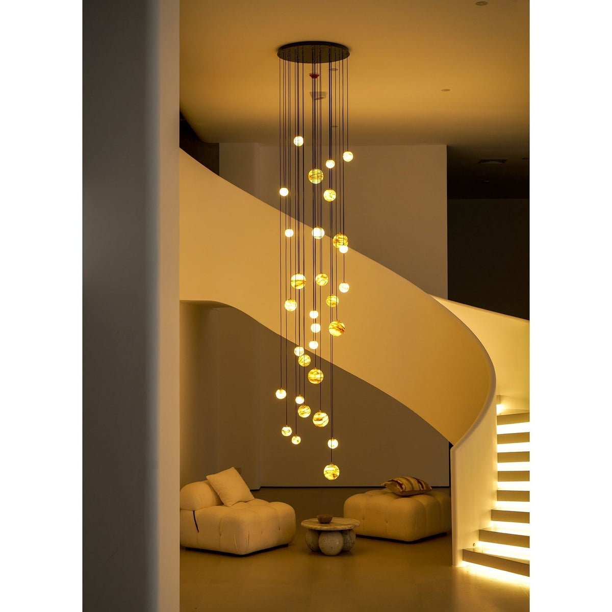 Sultana Chandelier Alabaster Cluster Orb Cascade-Neutral Decor