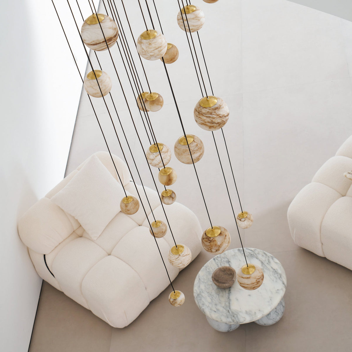 Sultana Chandelier Alabaster Cluster Orb Cascade-Neutral Decor