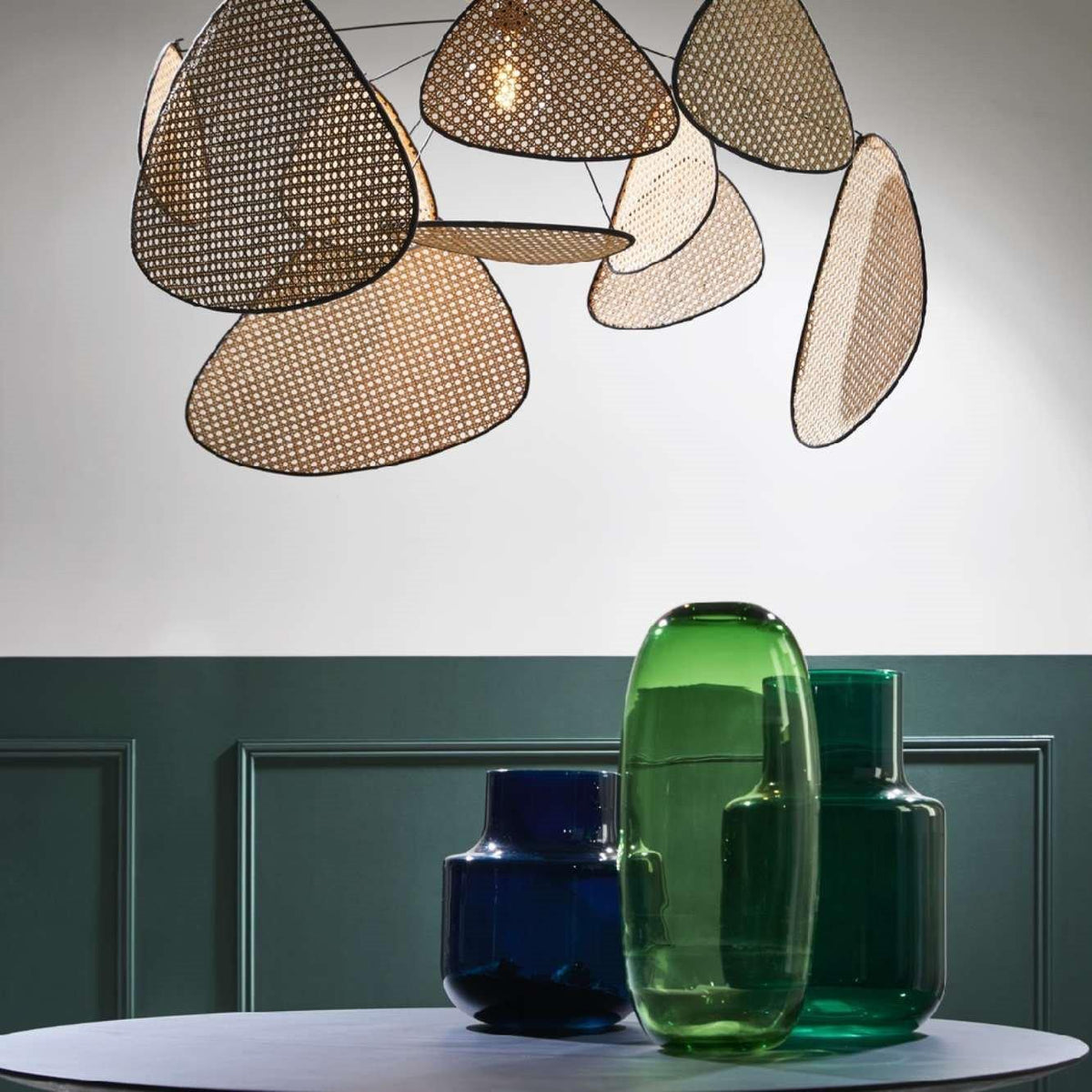 Lostel Lustre Écran Cannage Suspension Rétro-Cielum