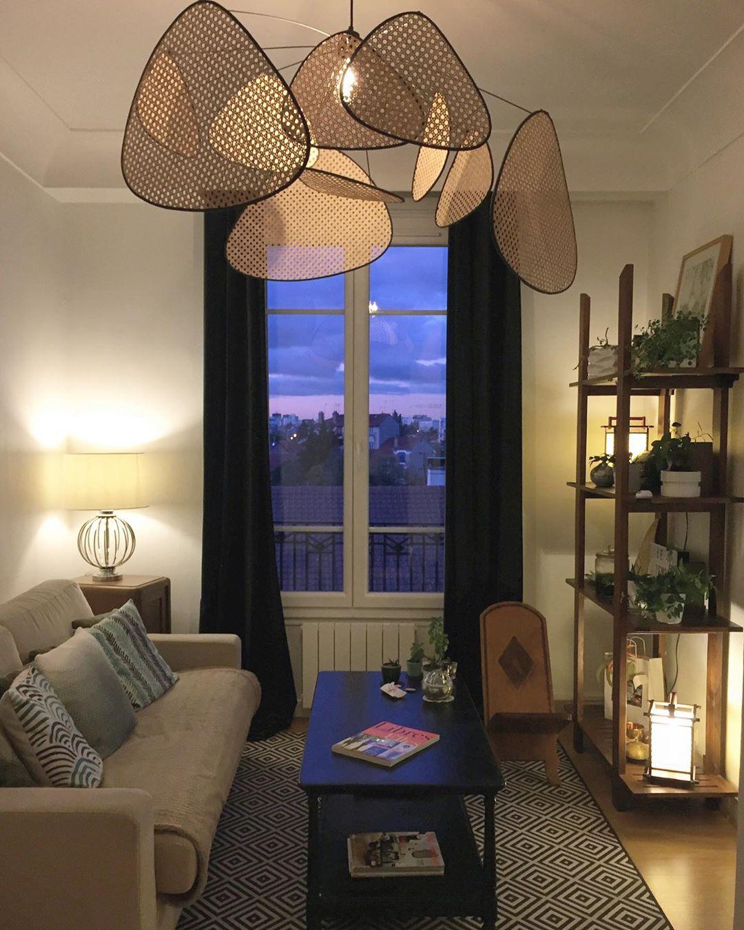 Lostel Lustre Écran Cannage Suspension Rétro-Cielum