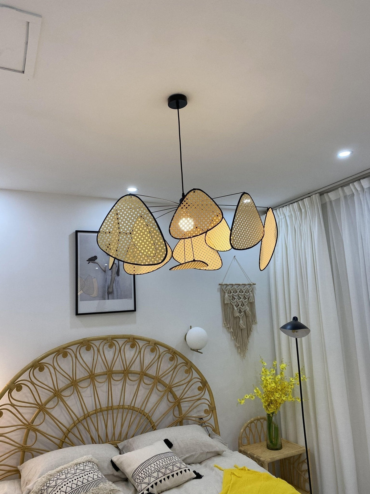 Lostel Lustre Écran Cannage Suspension Rétro-Cielum