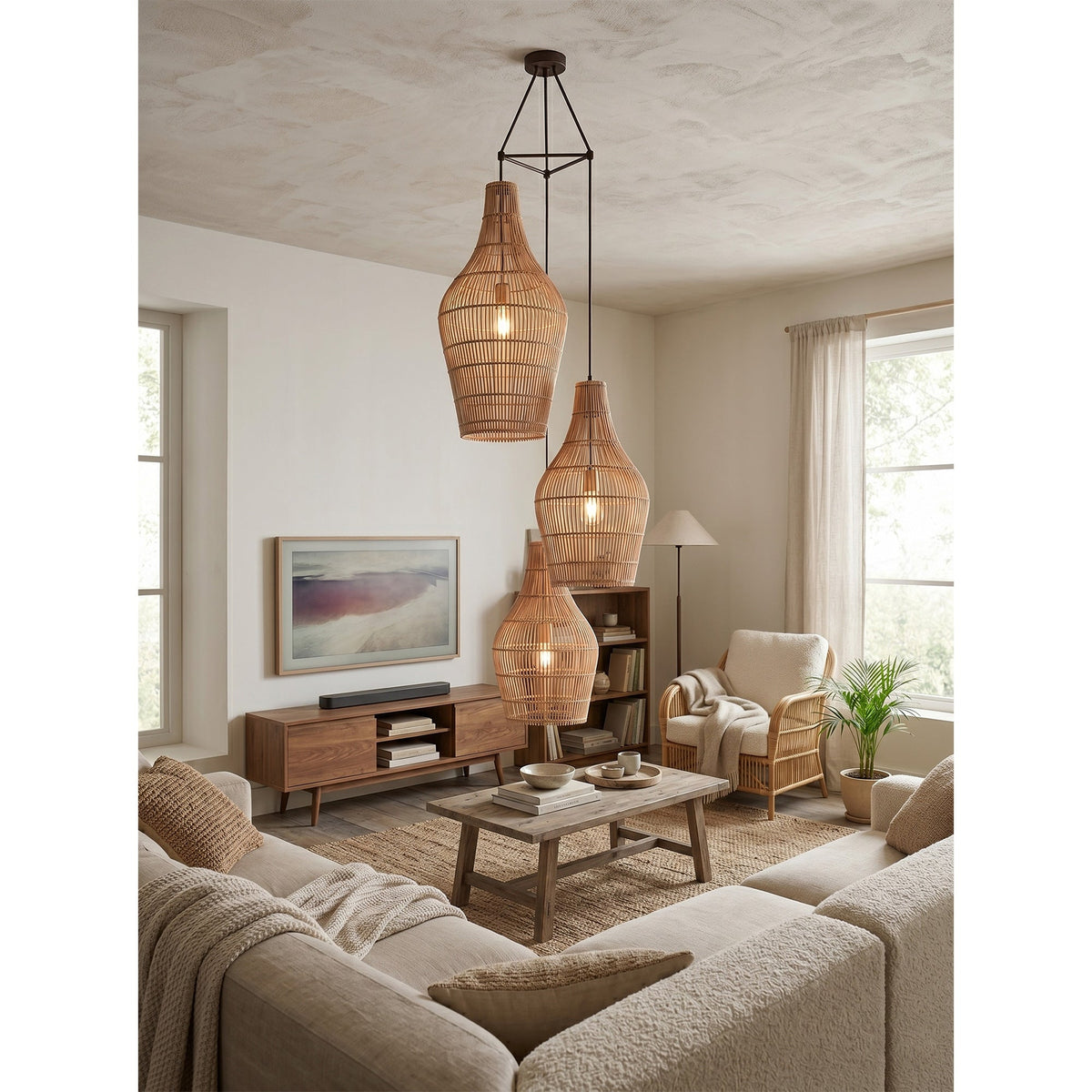 Canerielle Suspension en Rotin