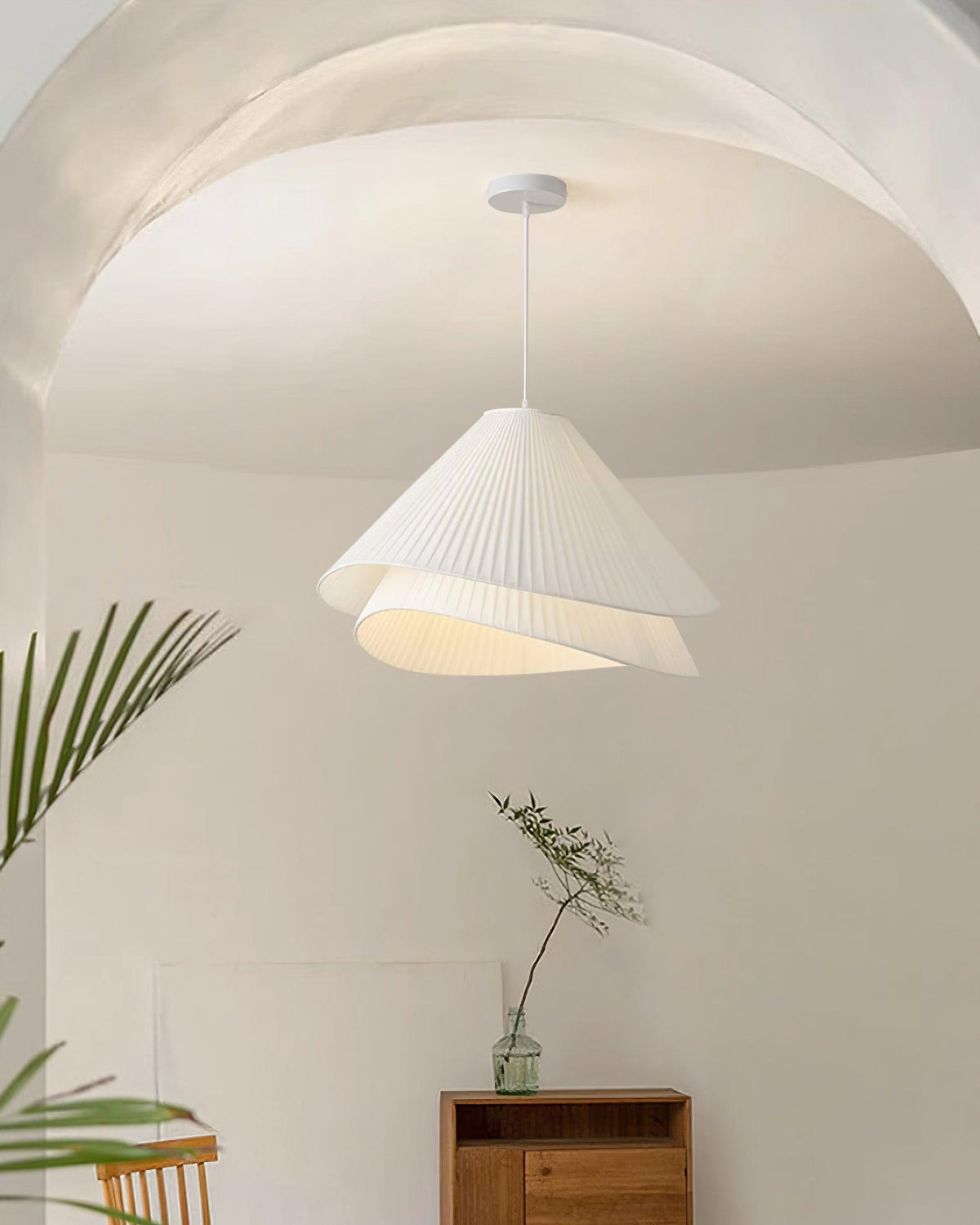 Tempo Pleated Pendant Light-Neutral Decor