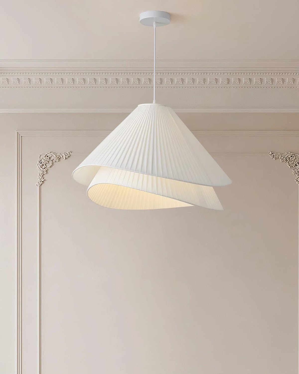 Tempo Pleated Pendant Light-Neutral Decor