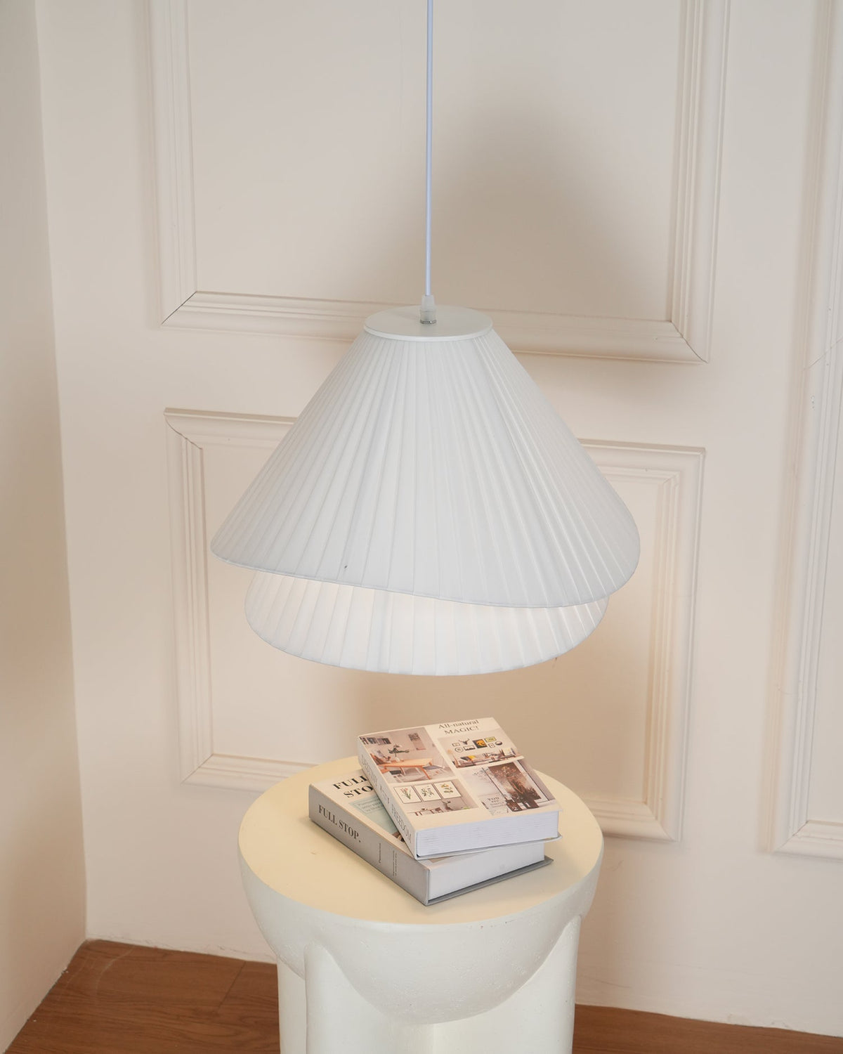 Tempo Pleated Pendant Light-Neutral Decor