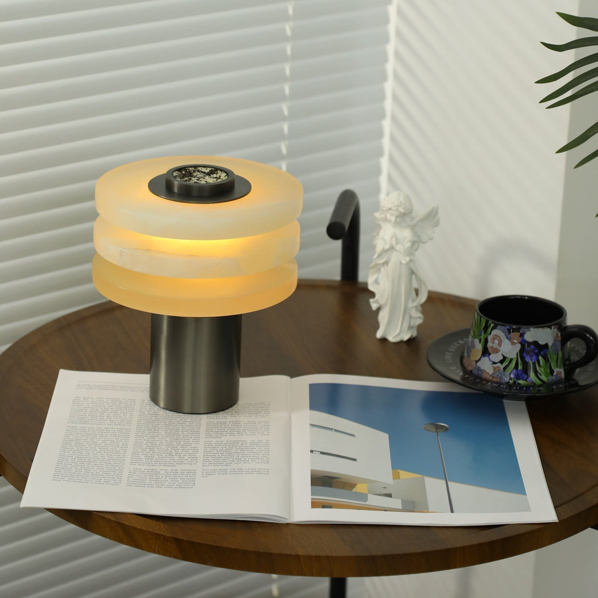 Pryt Lampe de Table en Albâtre Obélisque